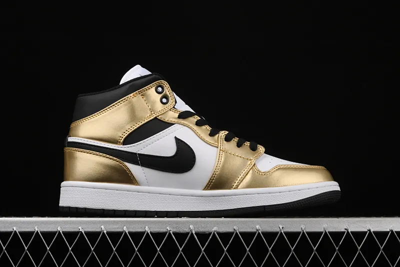 All Categories Air Jordan Jordan Series Basketball Shoes Air Jordan 1 Mid Air Jordan 1 Mid "Metallic Gold" AJ1 Joe 1 Zhongbang Platinum Color DC1419-700